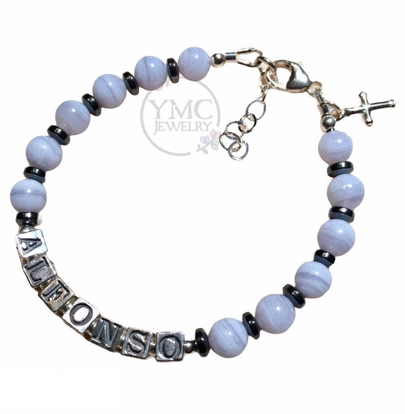 Baby Boy Name Bracelet,Baby Boy Baptism Bracelet,Boy Christening Bracelet,Baby Boy Bracelet,Boy Bracelet,Blue Boy Bracelet,Boy Name Bracelet