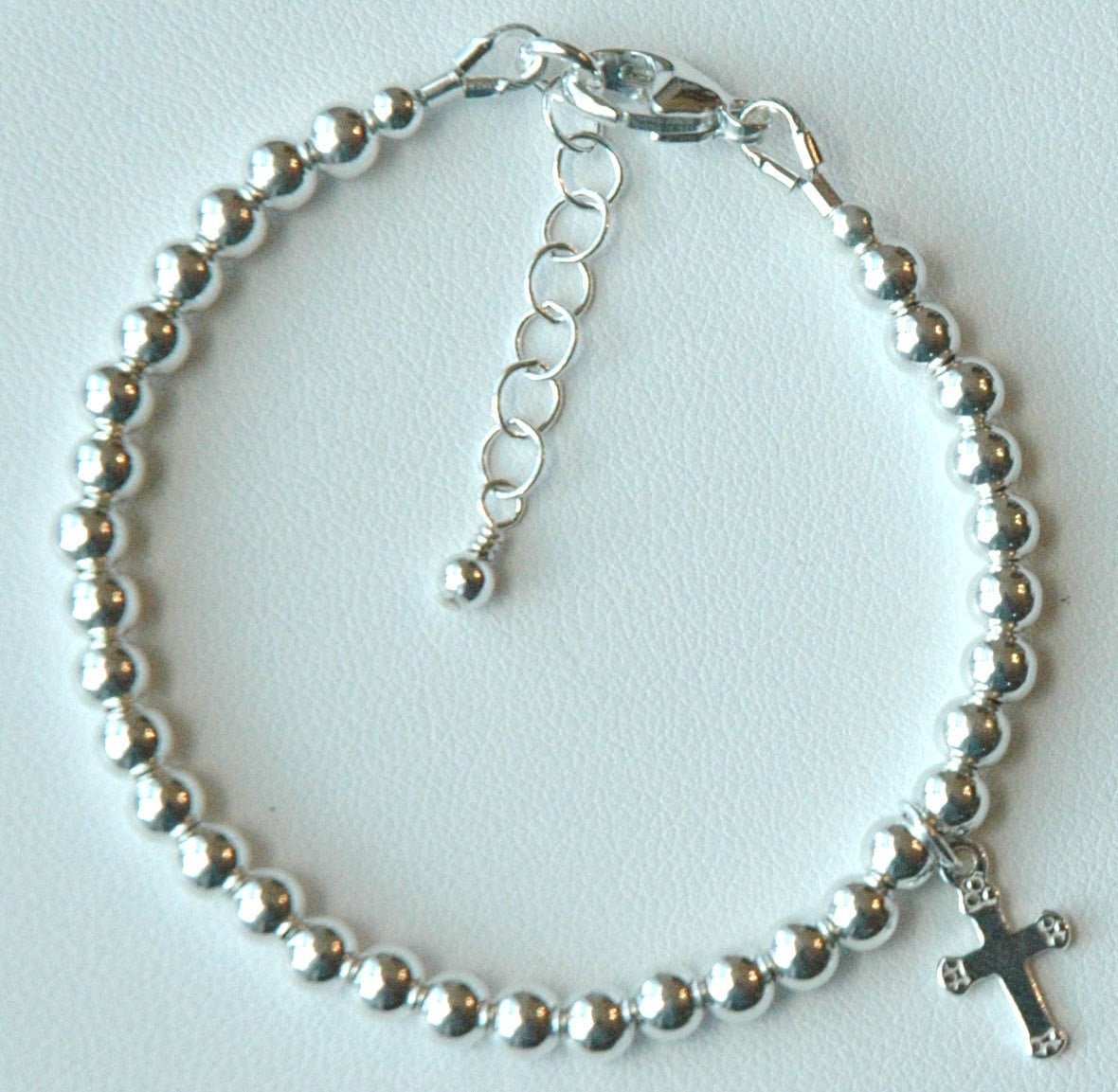 Solid Sterling Silver Cross Bracelet,First Communion Bracelet,Confirmation Bracelet,Cross Bracelet Gift for women  girls baby girls friends