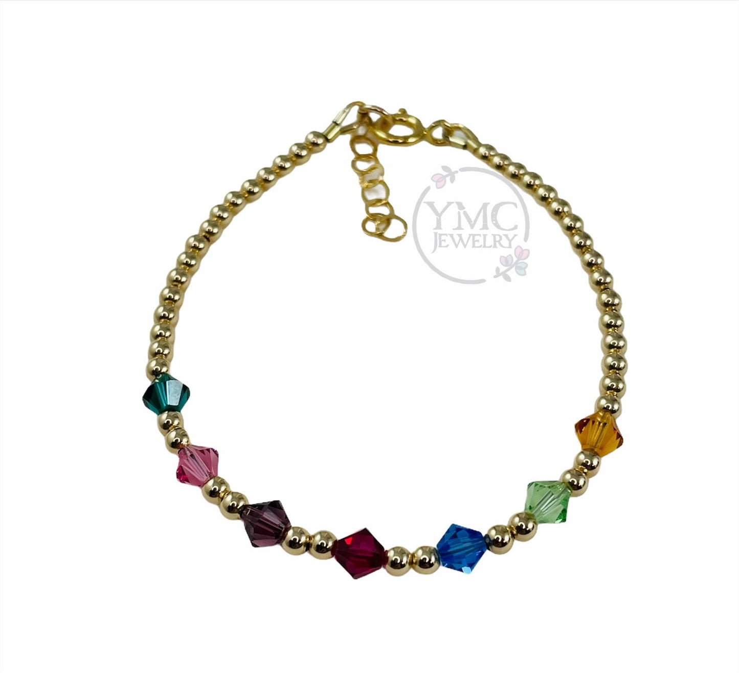 Gold Family Birthstone Bracelet,Mother Bracelet,Bracelet Gift for Grandmother Nanny Mimi Gigi Nana,Family Bracelet,Mother's Day Gift
