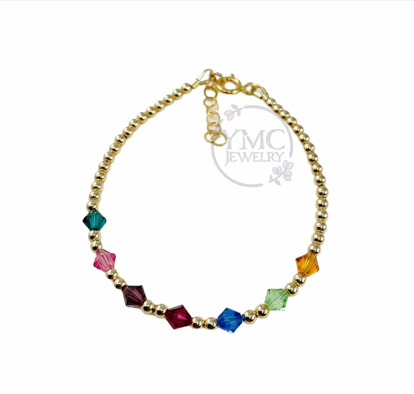 Gold Family Birthstone Bracelet,Mother Bracelet,Bracelet Gift for Grandmother Nanny Mimi Gigi Nana,Family Bracelet,Mother's Day Gift