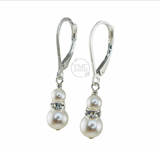 First Communion Girl Pearl Earrings,Flower Girl Pearl Earrings,Junior Bridesmaids Pearl Earrings,Sterling Silver Pearl Earrings,