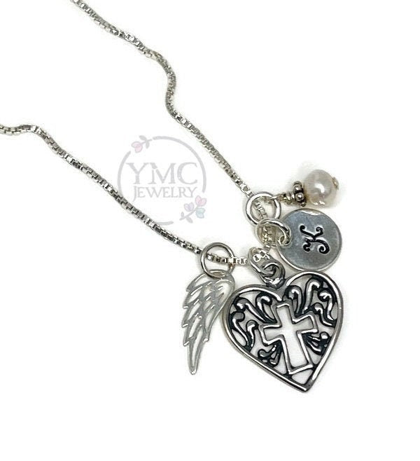 Remembrance Paw Print Pet Memorial Angel Wing Necklace