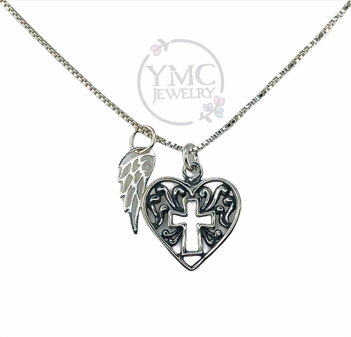 Remembrance Memorial Angel Wing Heart Necklace,Mother's Day Gift,Sympathy Bereavement Gift,Loss of Husband Mom Mother Brother Sister Friend