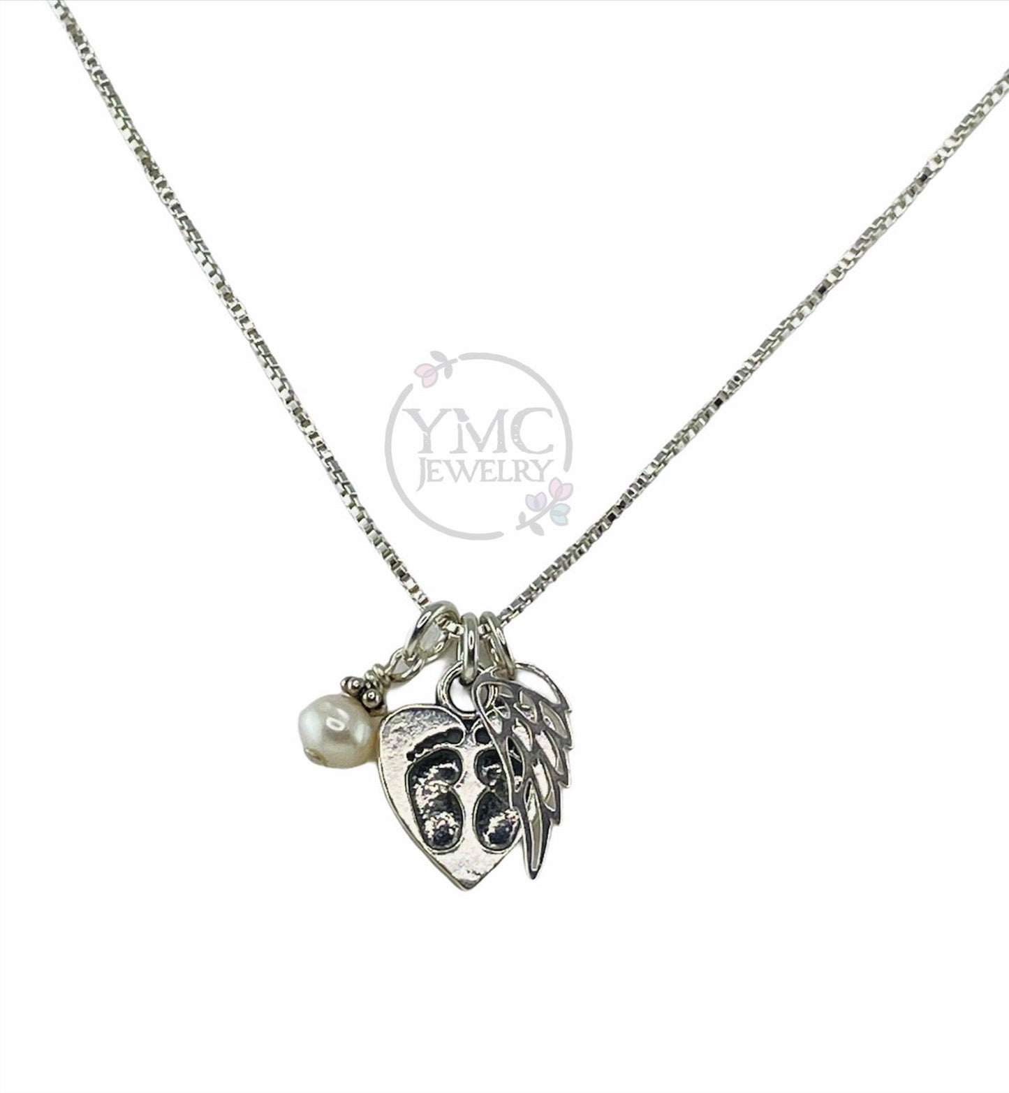Baby Footprints Necklace,Miscarriage Jewelry,Memorial Baby Loss Necklace