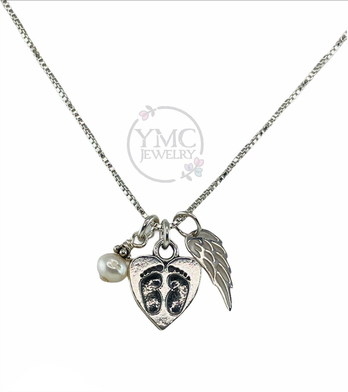 Baby Footprints Necklace,Miscarriage Jewelry,Memorial Baby Loss Necklace