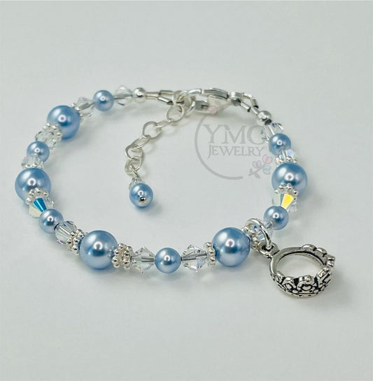 Baby Blue Personalized Princess Bracelet