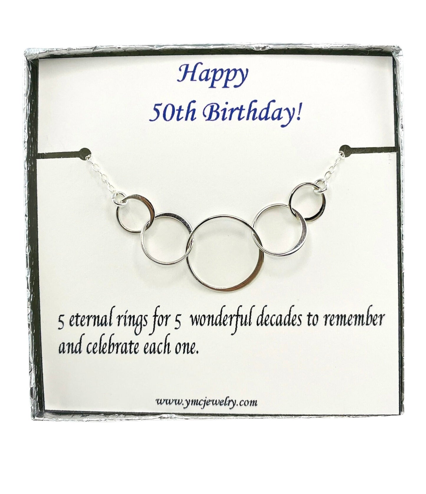 50th Gift for Women,50th Birthday Gift,Fifty and Fabulous Gift Ideas,Five Bead Necklace