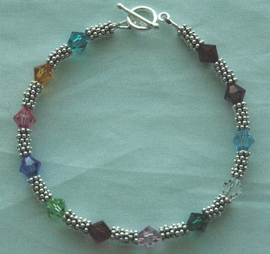 Sterling Silver Family Birthstone Bracelet, Delivery Nurse, RN Bracelet, Bracelet Gift for Grandmother Nanny Mimi Gigi Nana, Family Bracelet