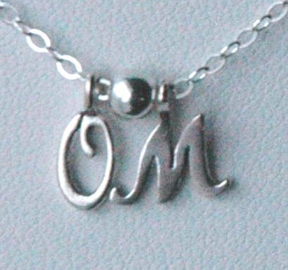Petite Sterling Silver  Necklace With Two Initial Charm