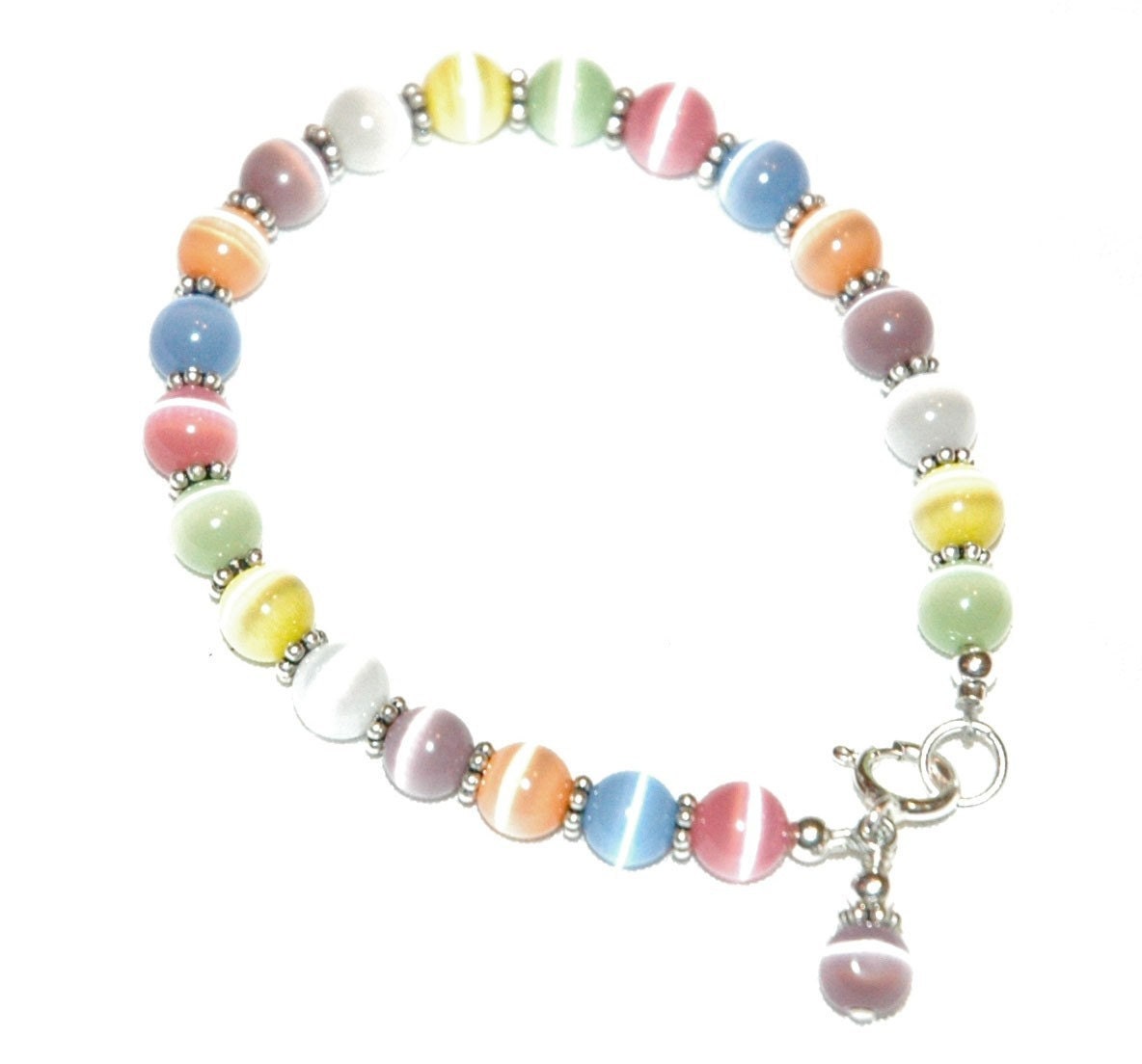 Multicolor Cat Eye Bracelet, Colorful Bracelet,Junior Bridesmaid Bracelet, Preschool Graduation Gifts,Kindergarten Graduation Gift