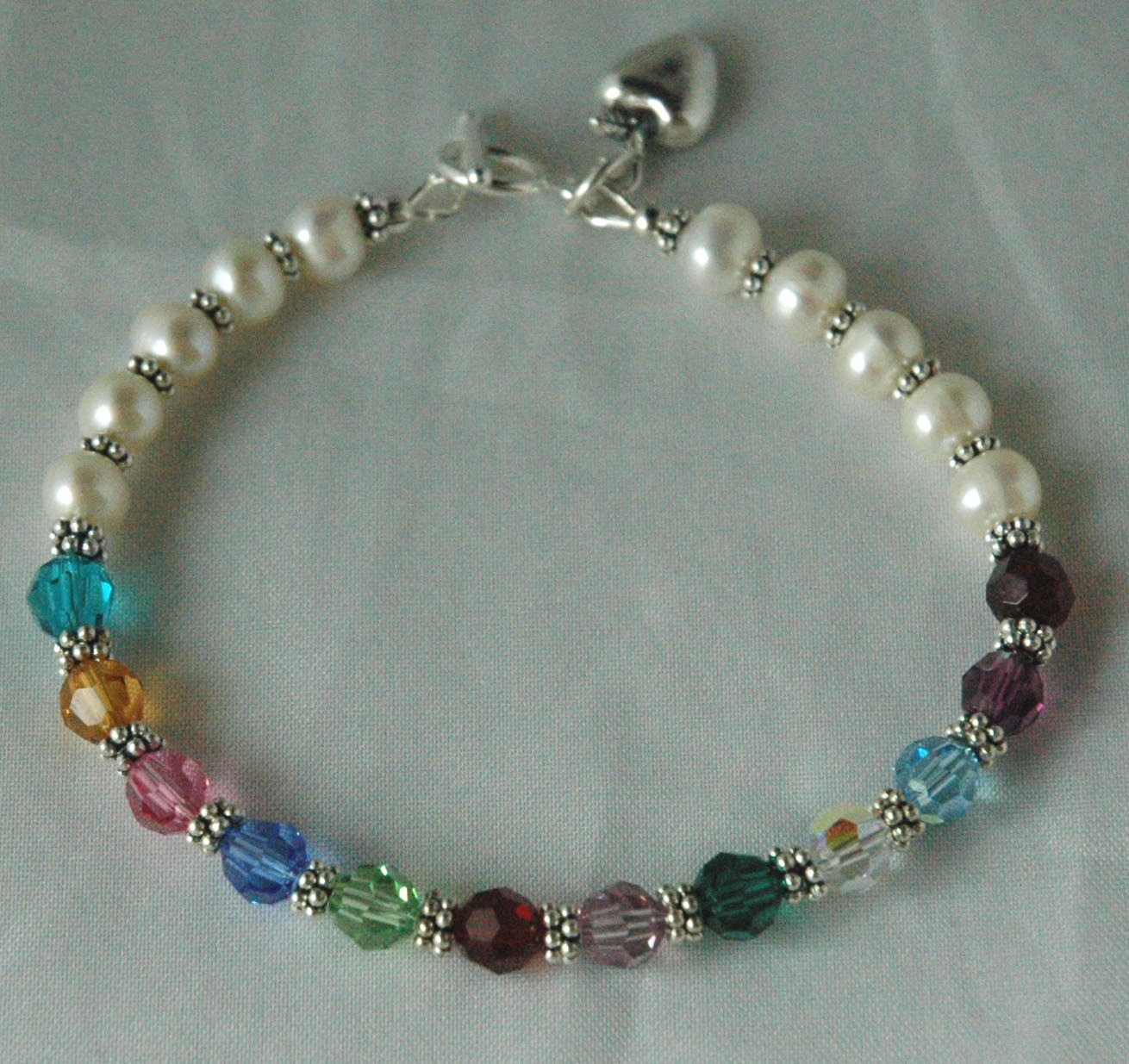 Personalized Mothers Birthstone Bracelet,Silver Birthstone Pearl Teacher Bracelet,Delivery Nurse Bracelet,Family Birthstone Bracelet