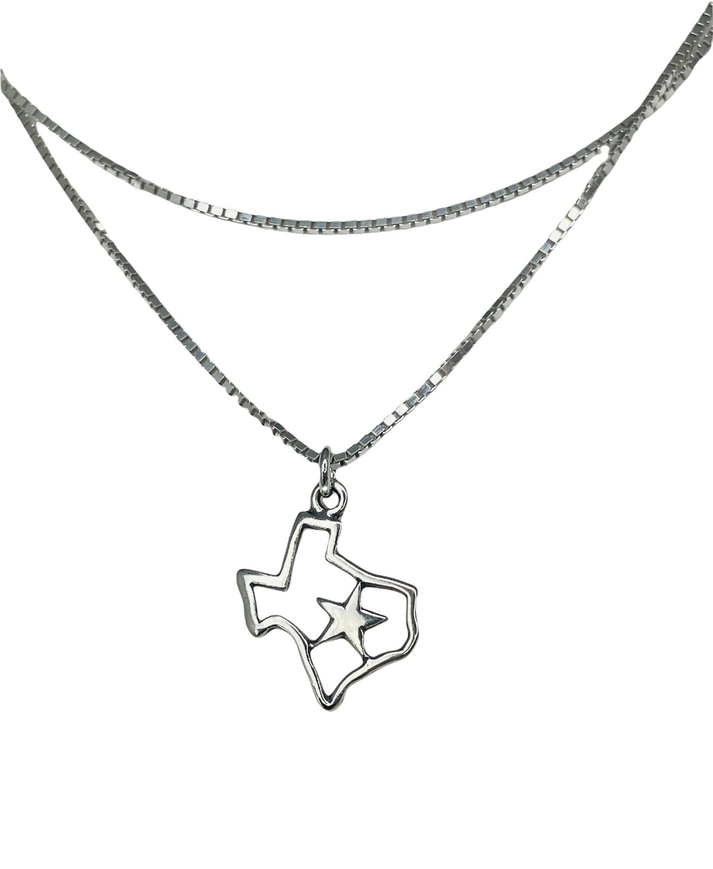 Sterling Silver Texas Necklace, Lone Star Necklace, Texas Lone Star Necklace, Map Necklace, Texas Necklace, Texas Map Necklace, Texas Star