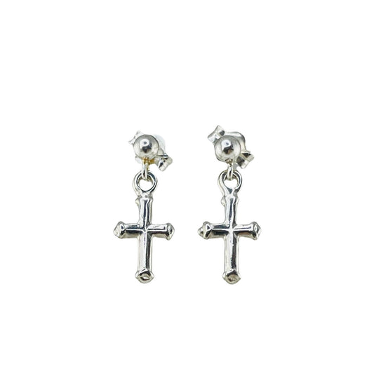 Sterling Silver Cross Earrings,Cross Earrings,Tiny Cross Earrings,Religious Earrings Jewelry,First Communion Confirmation Cross Earrings