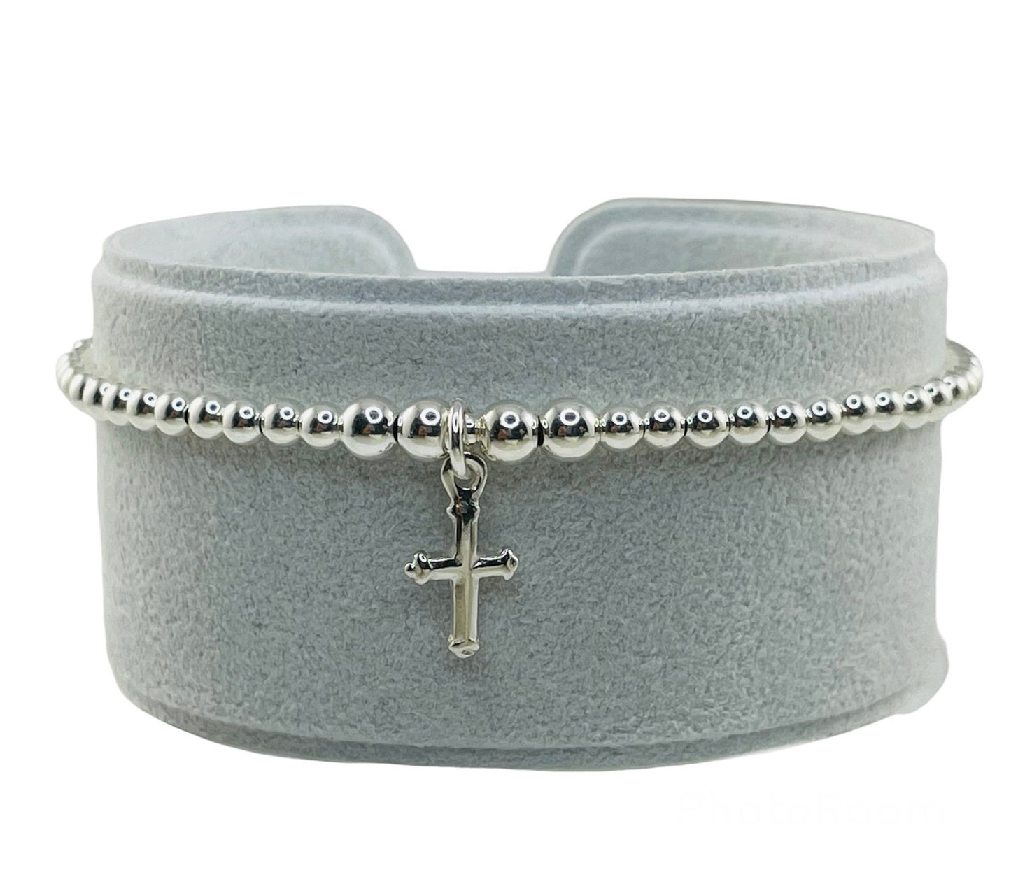 Solid Sterling Silver Cross Bracelet,First Communion Bracelet,Confirmation Bracelet,Cross Bracelet Gift for women  girls baby girls friends