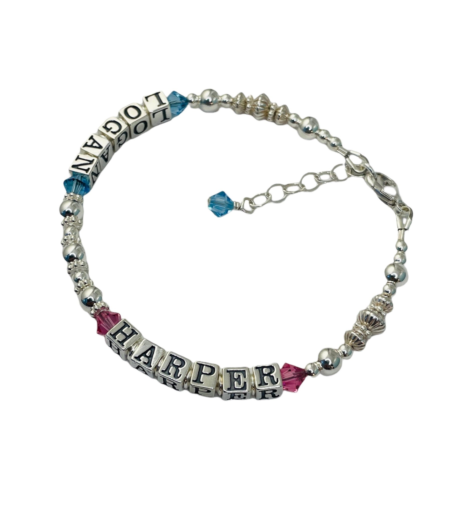 Sterling Silver Family Birthstone Crystal Bracelet,Mother Birthstone Bracelet,Nana Grandmother Grandma Mom Bracelet,Mother's Day Gift