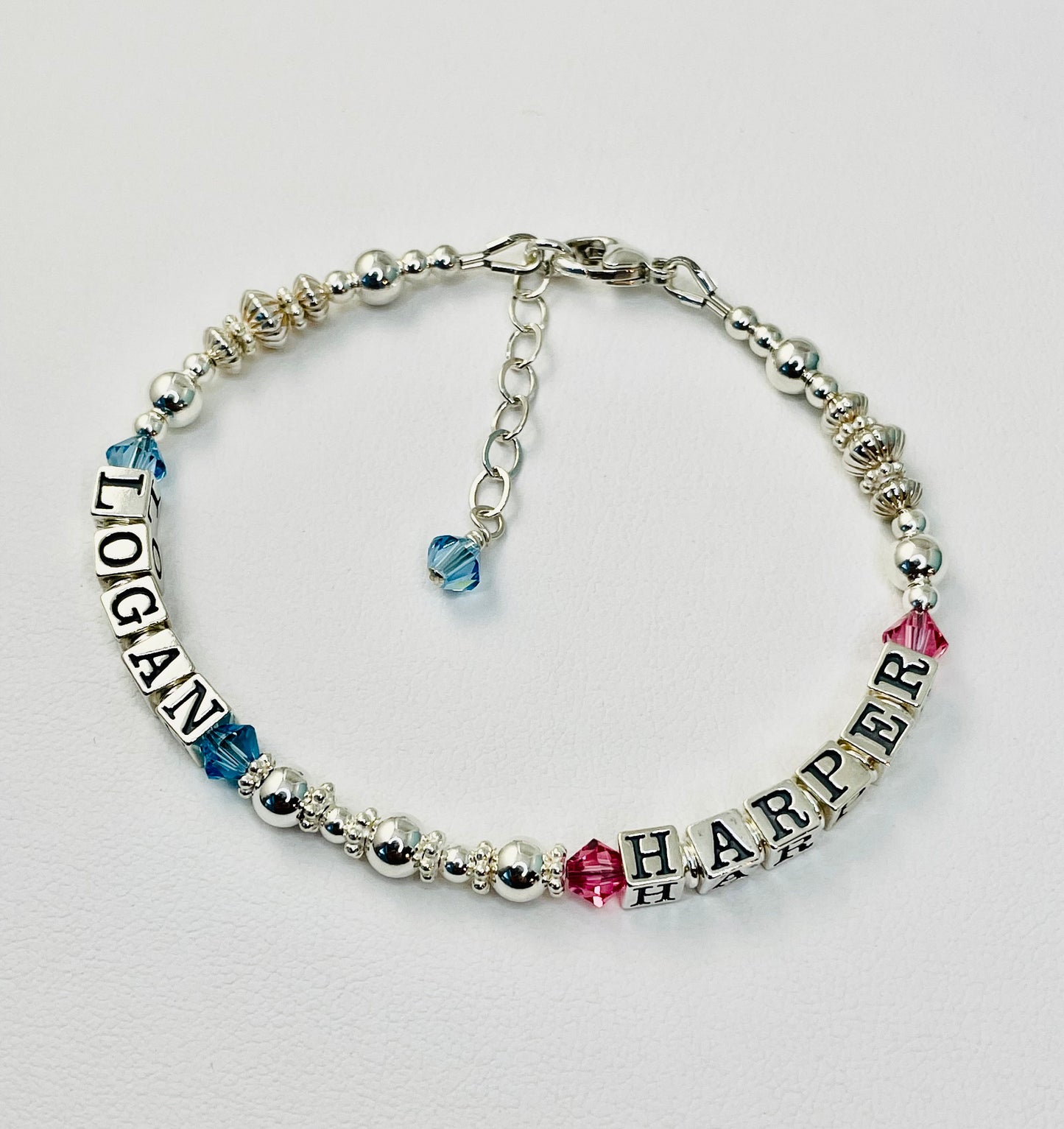 Sterling Silver Family Birthstone Crystal Bracelet,Mother Birthstone Bracelet,Nana Grandmother Grandma Mom Bracelet,Mother's Day Gift