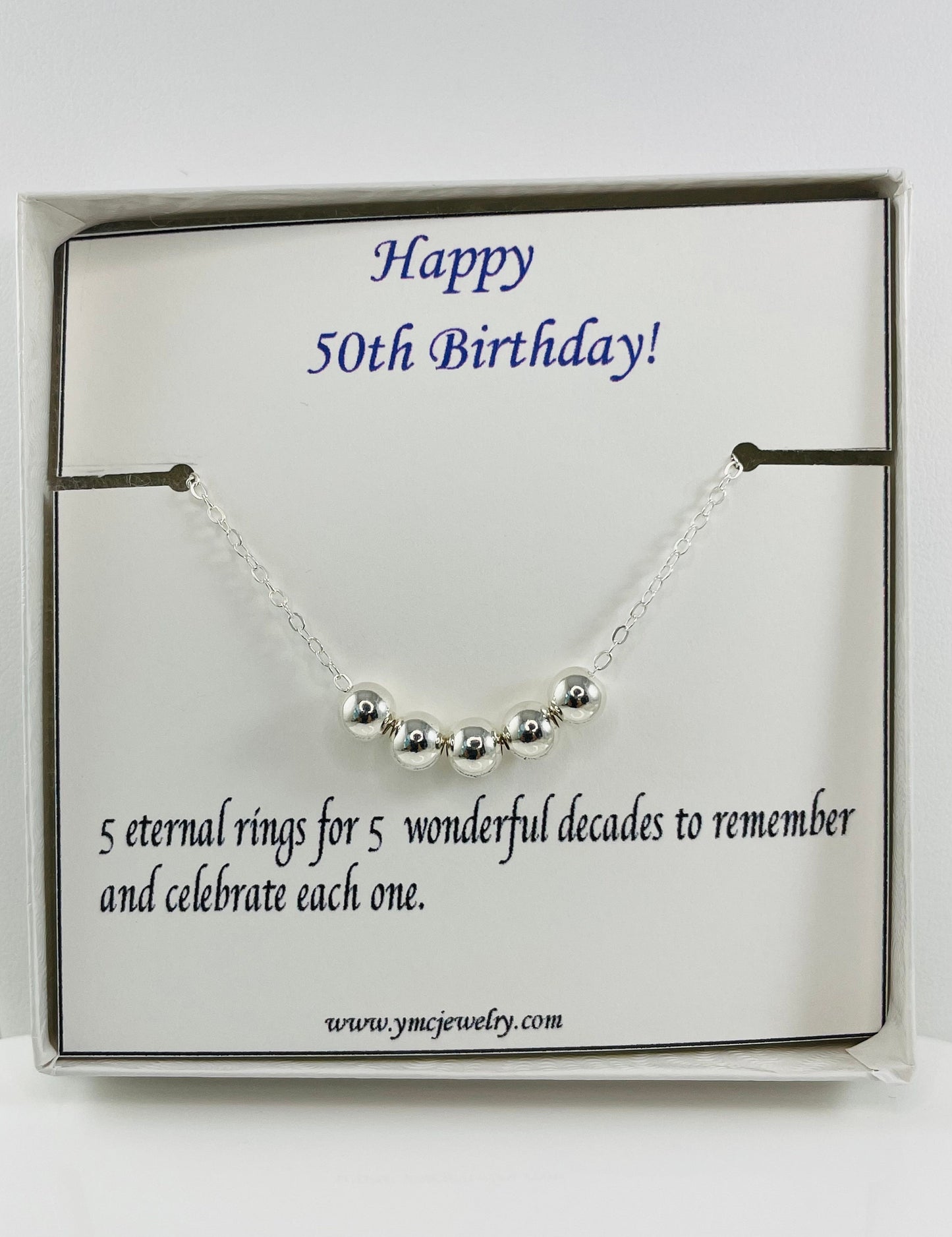 50th Gift for Women,50th Birthday Gift,Fifty and Fabulous Gift Ideas,Five Bead Necklace
