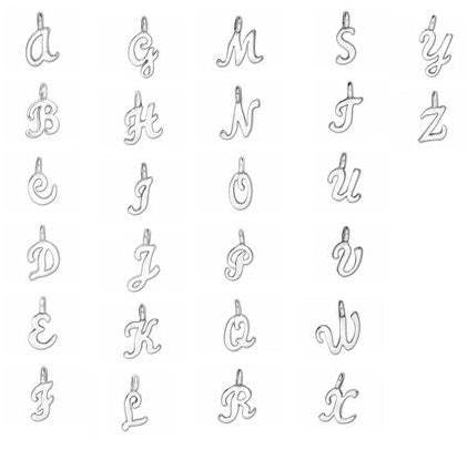 Monogram Sterling Silver Script Alphabet Charms