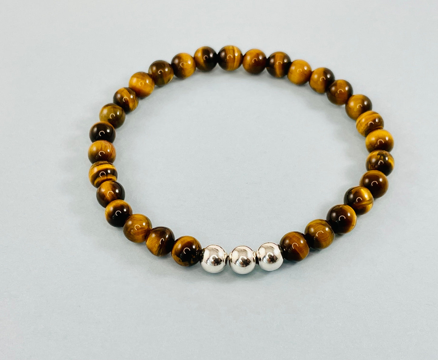 Sterling Silver Men's Man Minimalist Tiger Eye Gemstone Bracelet,Men's Jewelry Accessories Gift,Fathers Day Gift,Astrology Jewelry for Him