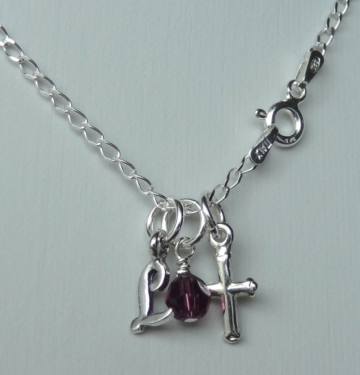 Minimalist Tiny Cross Birthstone Necklace,Initial Birthstone Necklace,First Communion Confirmation Baptism Necklace,Child Cross Necklace
