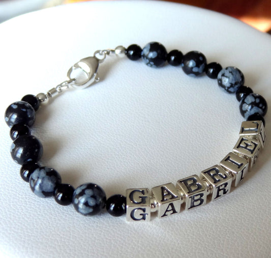 Adult Boy-Baby Boy Name Bracelet,Baptism Christening Boy Bracelet,Toddler Boy Bracelet,Baby Boy Beaded Bracelet,Personalized Name Bracelet