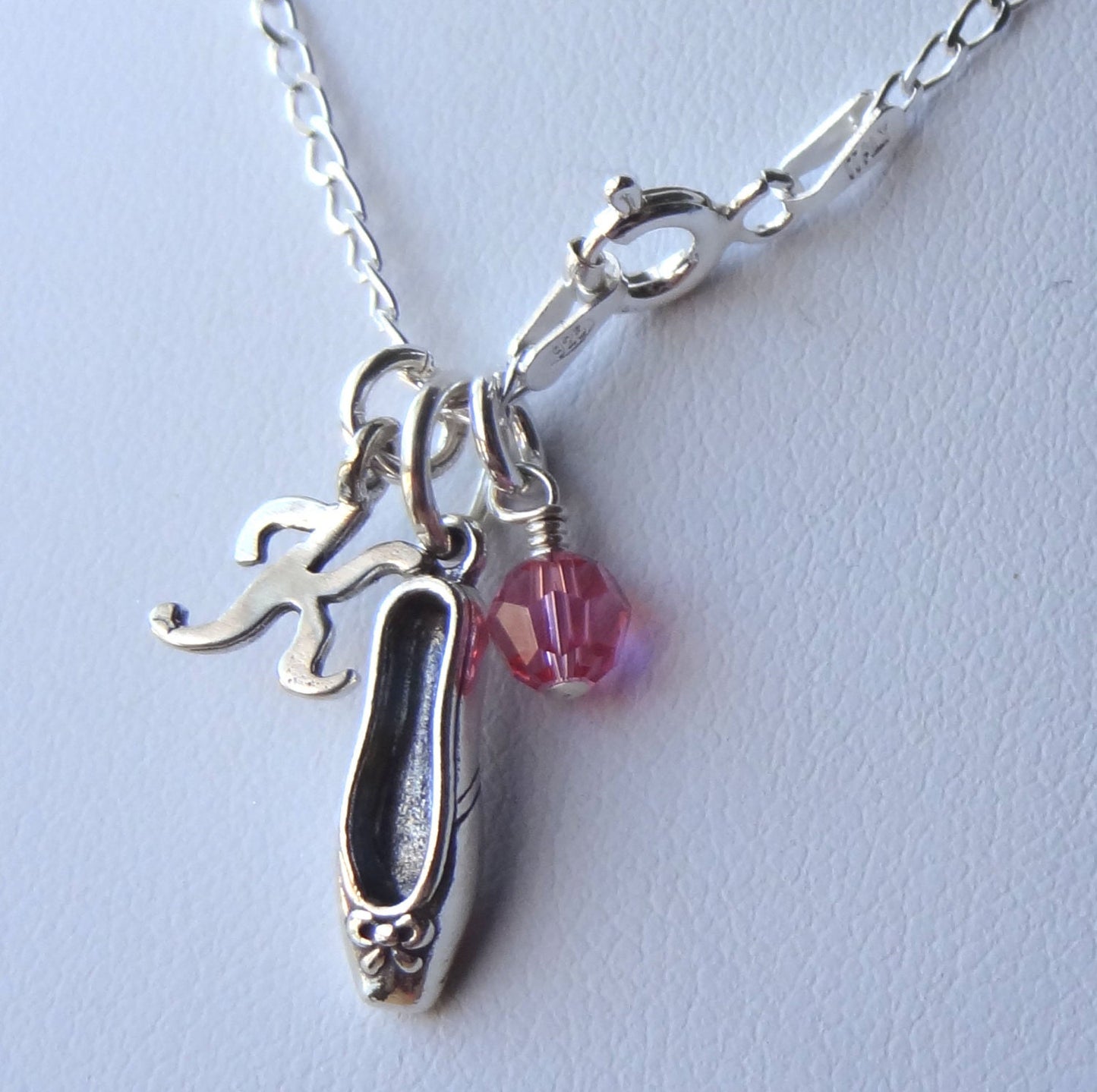 Sterling Silver Initial Tap Shoe Necklace,Tap Shoe Charm,Personalized,Tap Shoe Necklace,Recital Gifts,Dancer Necklace,Ballerina Necklace