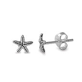 Sterling Silver Small Tiny Fancy Starfish Stud Post Earrings, Starfish Earrings, Beach Wedding Earrings,Tiny Starfish Earrings,Beach Jewelry