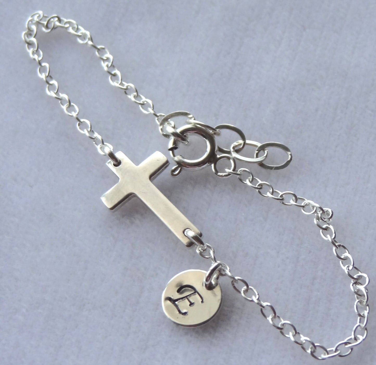 Gold Sideways Cross Bracelet, First Communion Cross Bracelet, Confirmation Cross Bracelet, Baptism Cross Bracelet, Gold Cross Bracelet