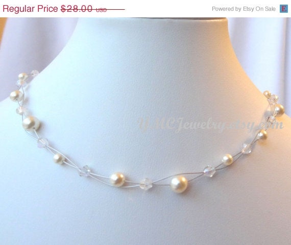 Double Strand PRESTIGE Crystal Pearl Children Necklace,Flower Girl Pearl Necklace,Junior Bridesmaid Pearl Necklace,Flower Girl Jewelry Set