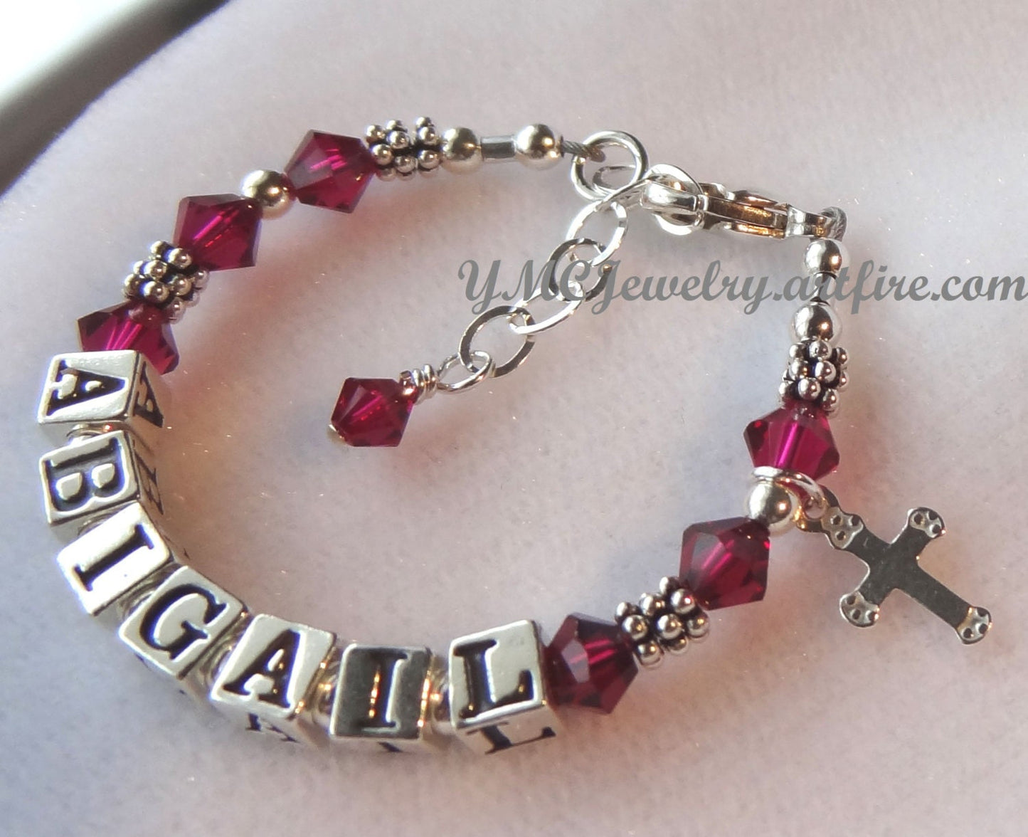 Personalized Birthstone Name Bracelet,Birthstone Bracelet,Name Bracelet,Baby Name Bracelet,Flower Girl Bracelet,Baptism Christening Bracelet