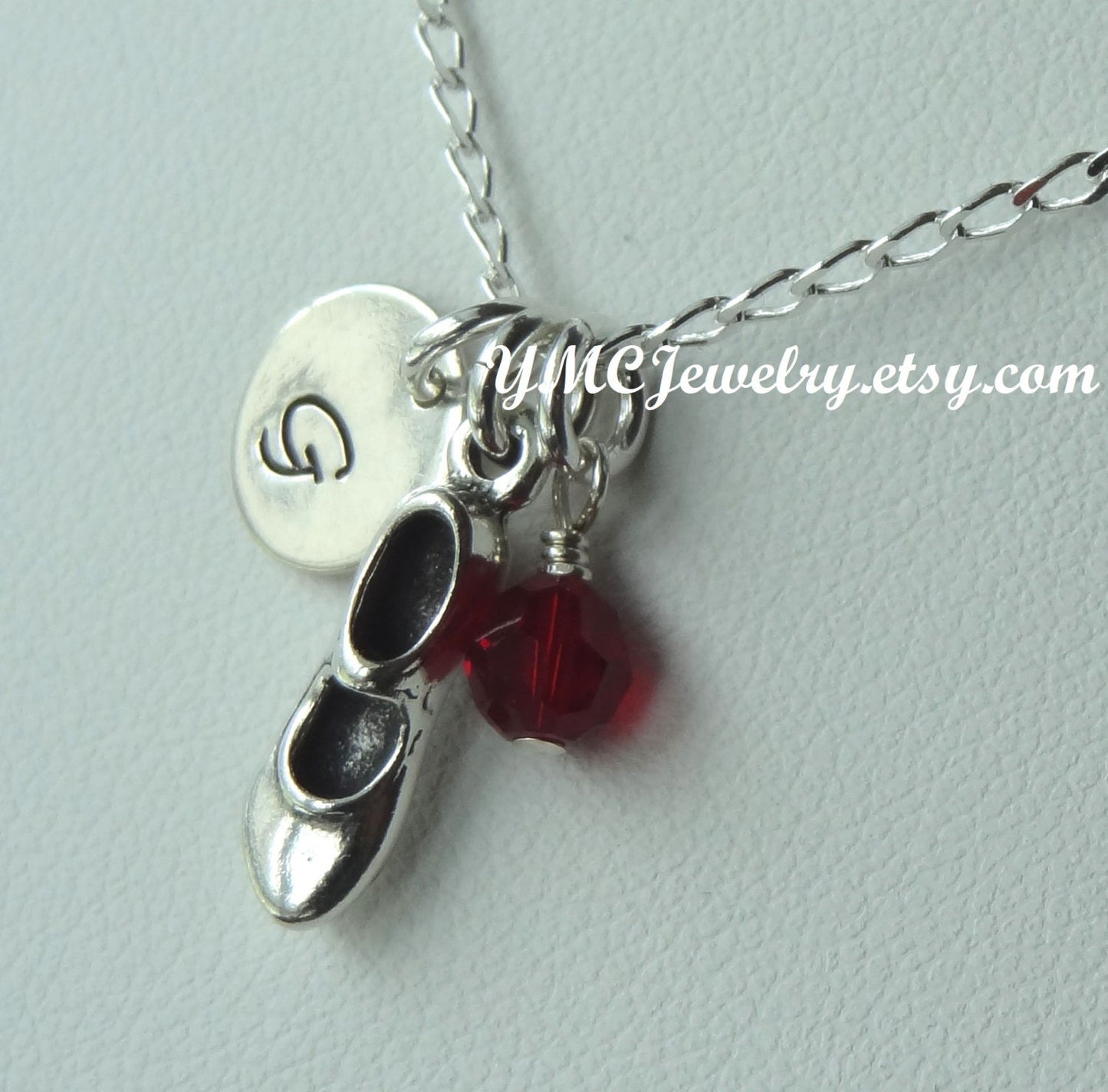 Sterling Silver Initial Tap Shoe Necklace,Tap Shoe Charm,Personalized,Tap Shoe Necklace,Recital Gifts,Dancer Necklace,Ballerina Necklace