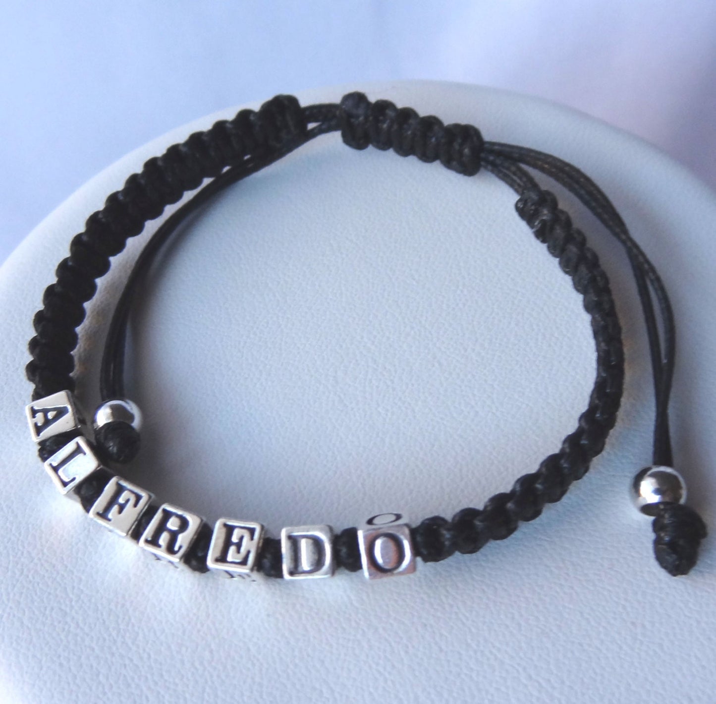 Sterling Silver Personalized Name Boy Bracelet, Boy Bracelet, Macrame Cord Bracelet, Friendship Bracelet, Baby Boy Bracelet