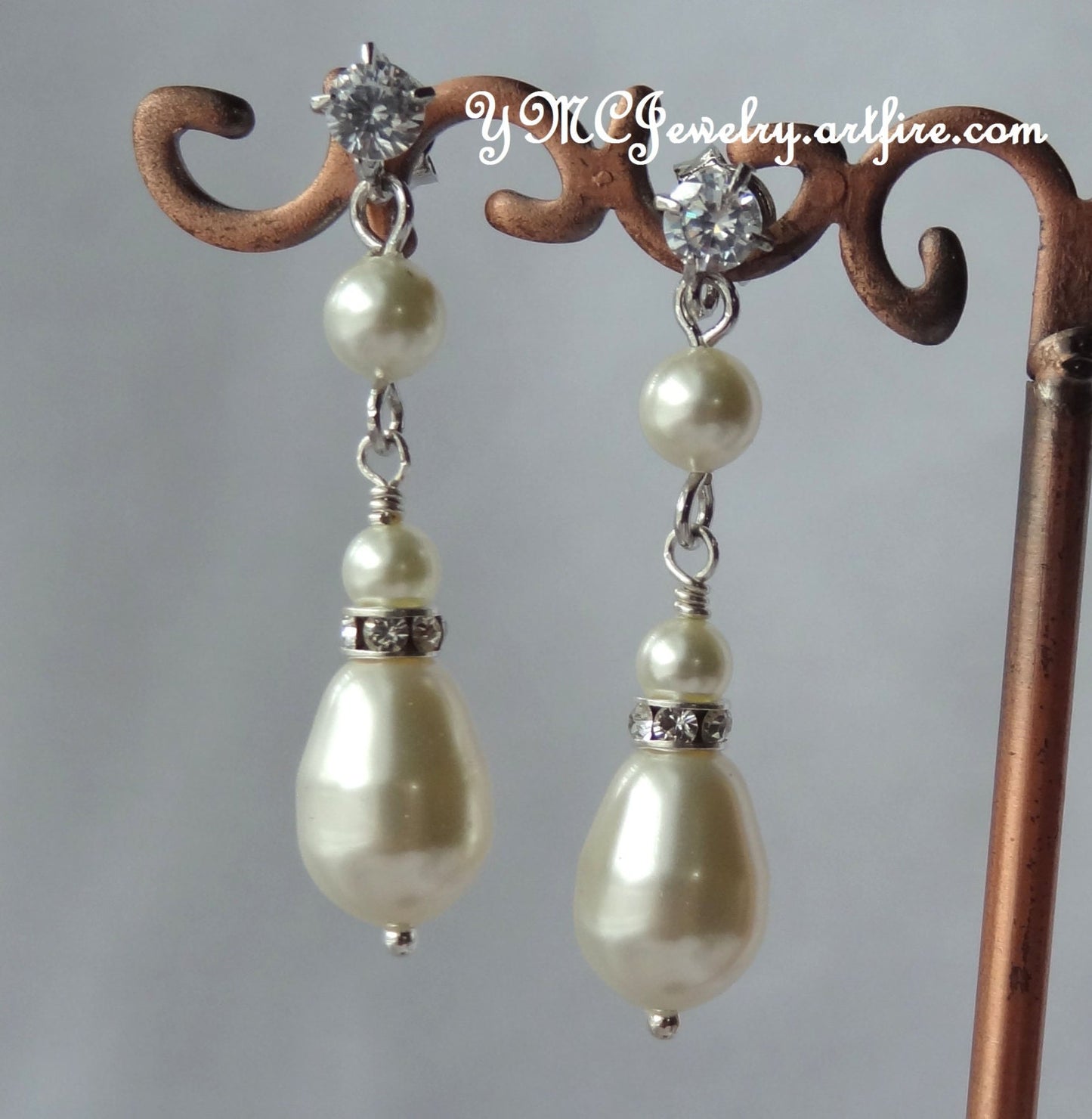 Cubic Zirconia Bride Teardrop Pearl Earrings,Bridesmaid Pearl Gift Set Earrings,Wedding Bridal Pearl Earrings,Large Bridal Pearl Earrings