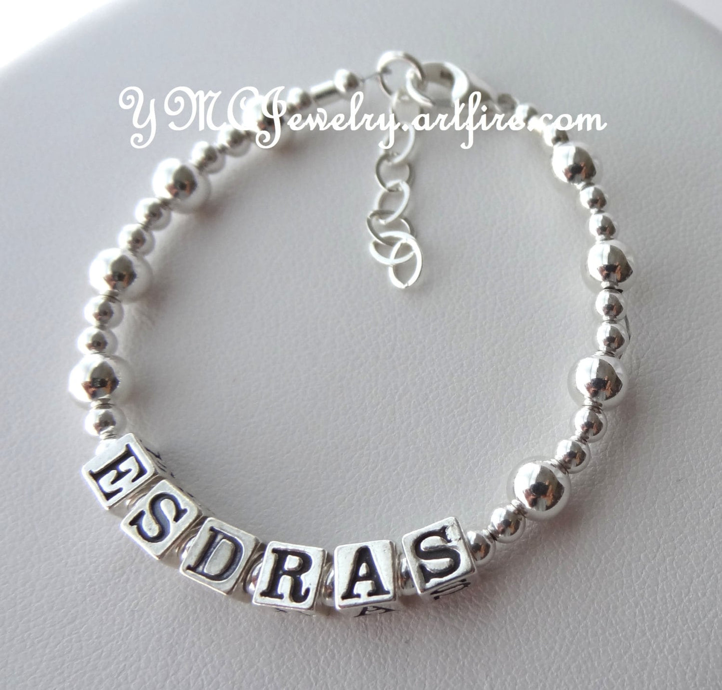 Solid Sterling Silver Baby Boy/Girl Name Personalized Bracelet,Christening Boy Bracelet,Blessing BabyGirl Bracelet,Baptism Baby Boy Bracelet