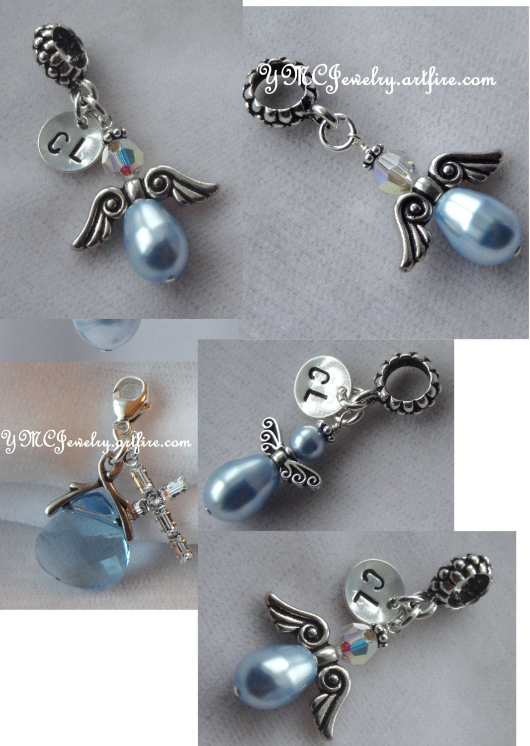 Something Blue Charm,Something Blue Bouquet Charm, Bouquet Charm,PRESTIGE Crystal Blue Angel Charm,Something Blue Wedding Bouquet Charm