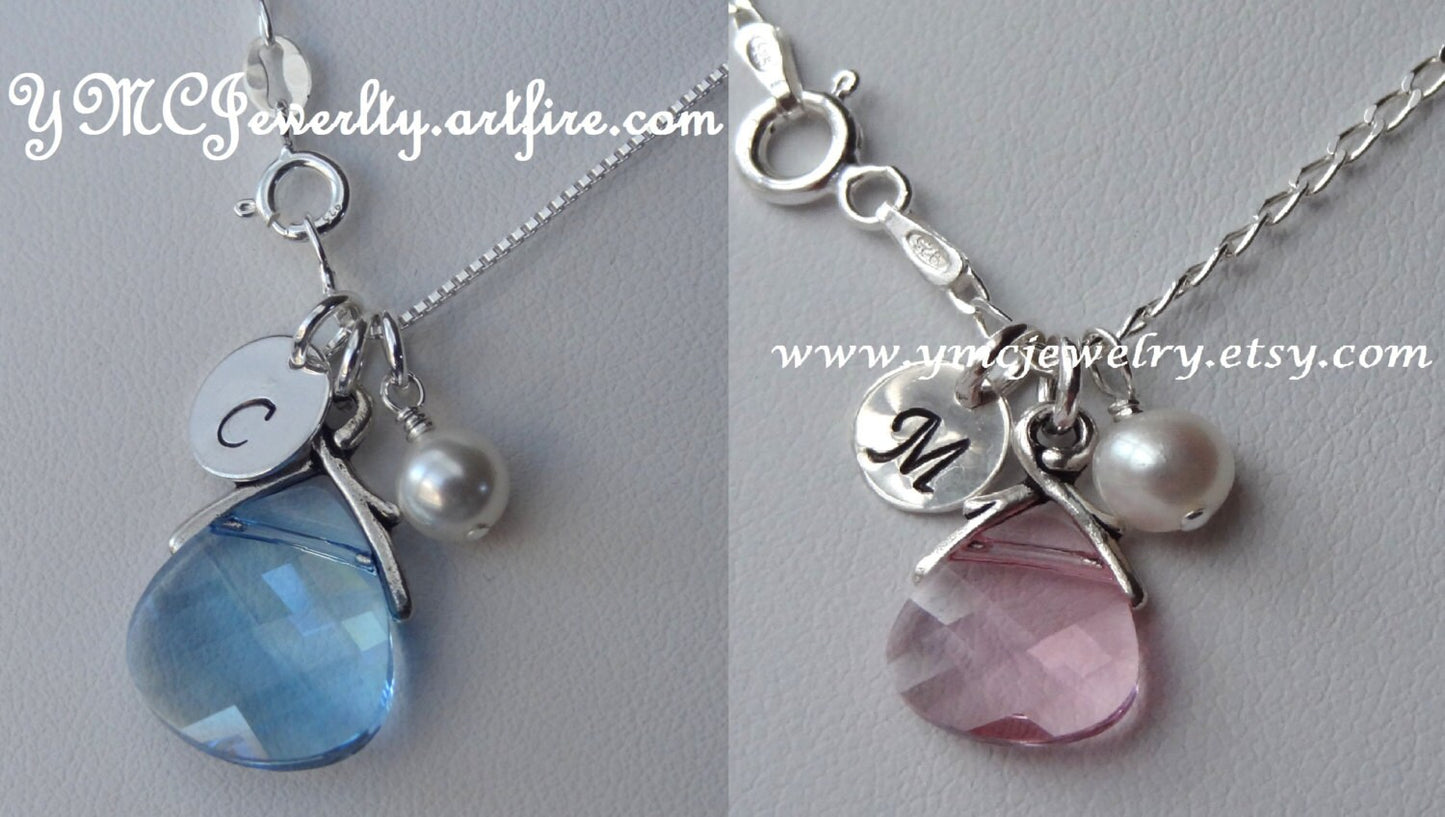 Initial Mother and Daughter Necklace Set, Mother and Daughter Jewelry, Mommy And Me Jewelry, Mommy & Daughters Set Jewelry Set of Three