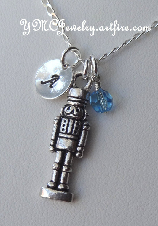 Personalized Nutcracker Necklace, Nutcracker Ballet Necklace,Initial Birthstone Necklace, Dance Recital Gift,Present for Ballet Dancer